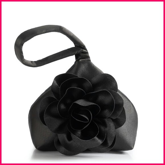 Satin Clutch Purse Elegant Floral Wristlet Evening Bag Party Wedding